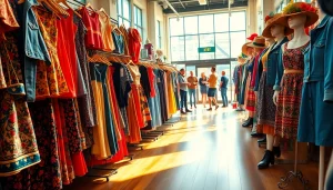 Shop vibrant and unique fashion pieces at https://thrift-vintage.com in a cozy thrifting atmosphere.