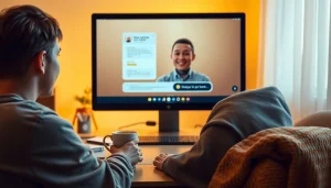 Engaging ai sex chat in a cozy home environment with a digital avatar.