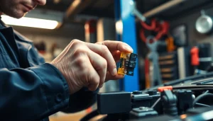 Replace a fuse in a vehicle fuse box at https://bezpieczniki24.pl with a technician's focused hands.