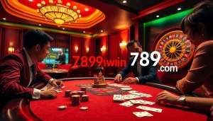 Experience high-stakes poker action at 789win.com, featuring vibrant casino elements.