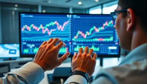 Analyze forex trends using hotforex mt4 on a professional trading screen.