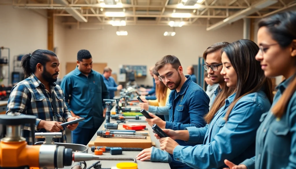 Students practicing skills at a Trade School Tennessee, demonstrating trades education and hands-on learning.