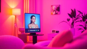 Engaging scene of ai sex chat interface inviting interaction with charismatic AI character.