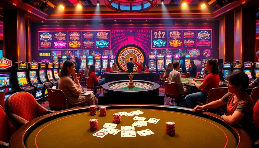Gambling excitement at MM88 casino with poker chips, cards, and a roulette wheel in play.