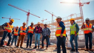 Teamwork at a construction site, showcasing collaboration in the construction association colorado.