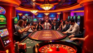 Experience the excitement at PG66 with lively casino games and players celebrating wins.