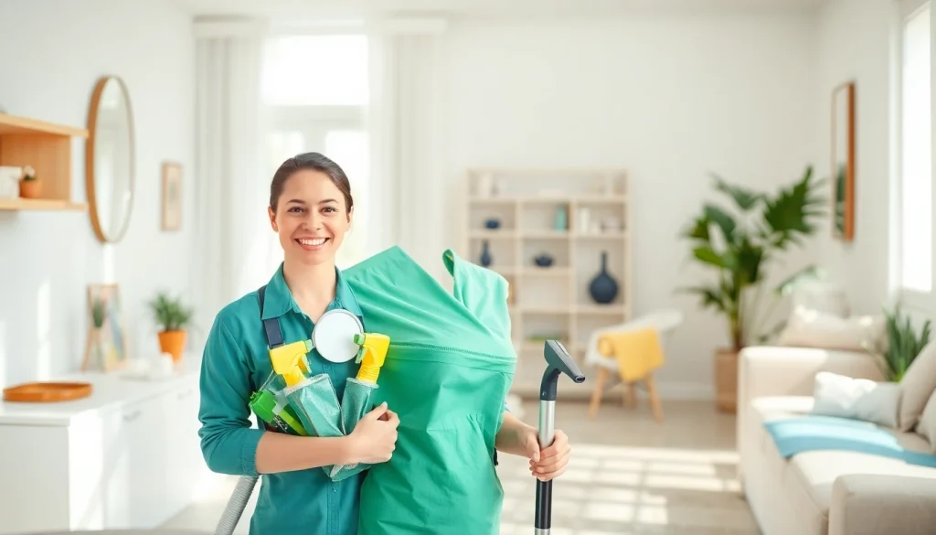 Engaging cleaning service professional brightening homes with a sparkling touch.