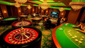 Exciting players at the 33BD casino tables enjoying high stakes and vibrant gaming ambiance.