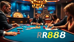 Experience the high-stakes excitement of gambling in a luxurious casino setting inspired by https://rr88.pizza/ with poker and roulette.