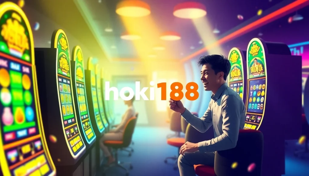Exciting online slot gaming experience featuring hoki138 interface and colorful machines.