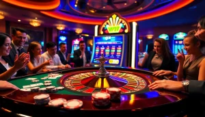 Experience thrilling gameplay at GO8 with vibrant casino tables and interactive slot machines.