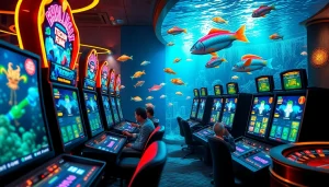 Bắn cá 8kbet game showcasing vibrant underwater graphics and engaging digital gameplay.