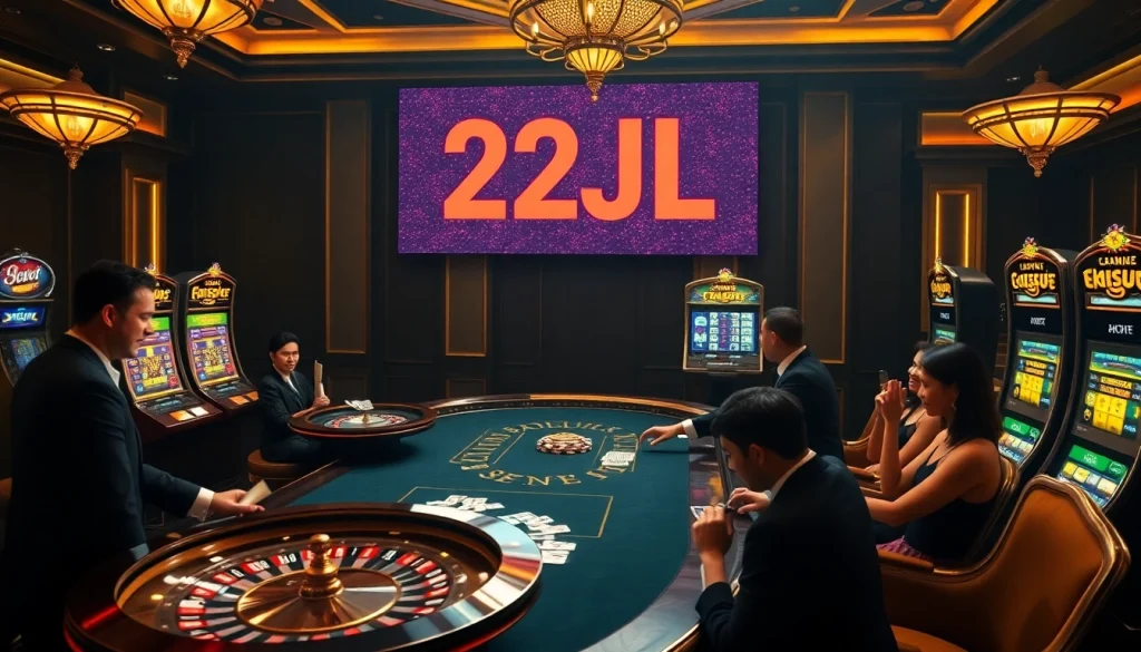 Experience the thrill of winning at 22JL casino with vibrant poker chips and roulette action.