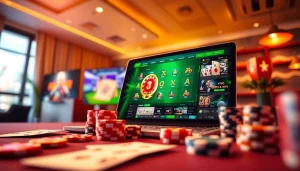 Experience the vibrant online casino world at https://789ff.biz/ with engaging visuals of poker chips and betting excitement.