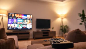 Stream IPTV channels effortlessly with https://bosstv.ca in a cozy modern living room setup.
