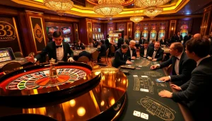 32WIN players enjoying high-stakes roulette with professional croupiers in a luxurious casino.