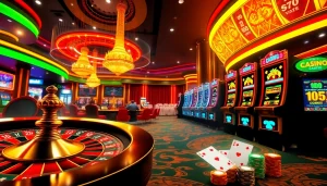 Experience the thrill of gambling at https://xx88.promo/, showcasing a vibrant casino scene with roulette and poker action.