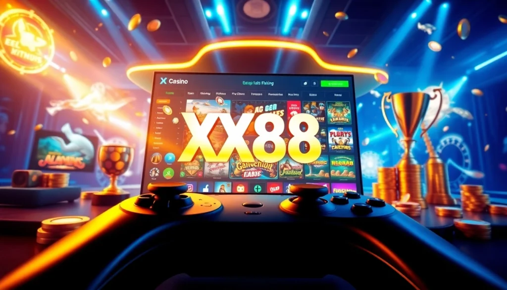Experience thrilling gaming at XX88.XYZ with a vibrant display of casino and sports betting.