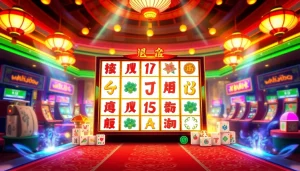 bermain Mahjong Ways 2 slot dengan simbol yang cerah dan latar belakang kasino yang menarik