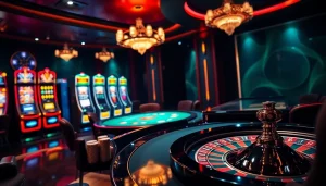 Experience the excitement of Betsson casino games with vibrant slot machines and poker tables.