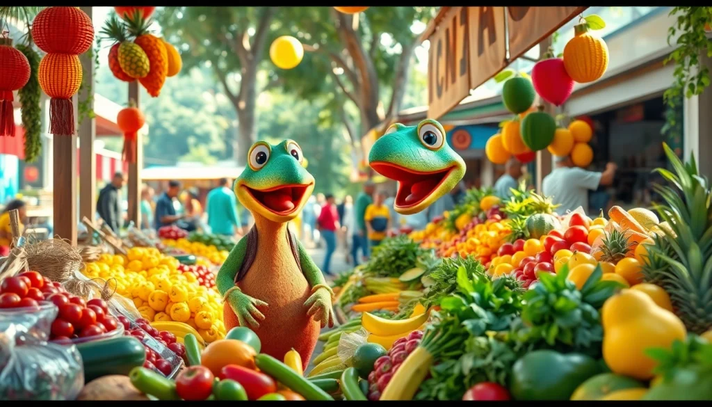 Petani toto di pasar yang ramai menunjukkan keberagaman produk lokal.