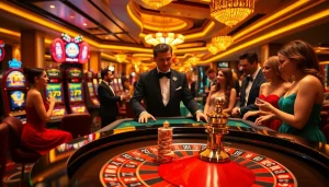 Engaging gamblers enjoying sophisticated gameplay at PG 66's vibrant casino atmosphere.