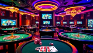 Experience the excitement of Vaobet with luxurious casino tables and engaging gambling activities.