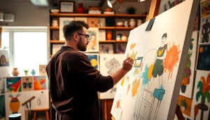 Frédéric Julien chez fredericjulien-design.fr en pleine création artistique.