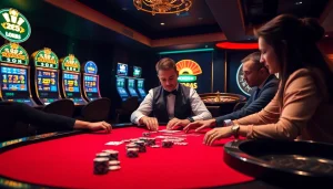 Experience the thrill of poker at OK365 casino with intense gameplay and luxury surroundings.