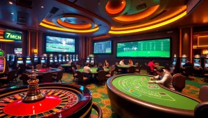Experience thrilling sports action with 7mcn's real-time betting at a luxurious casino.