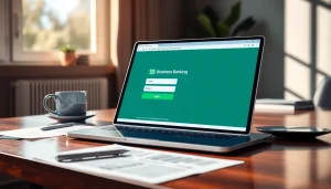 td web business banking login interface on a modern device in a professional setting