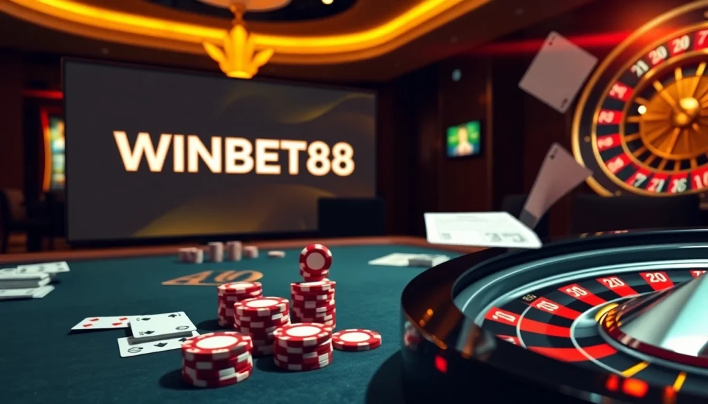 Experience the excitement of WINBET88 with an immersive online casino atmosphere filled with exclusive gaming elements.