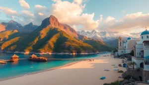 Travel destinations featuring stunning landscapes, beaches, and vibrant streets.