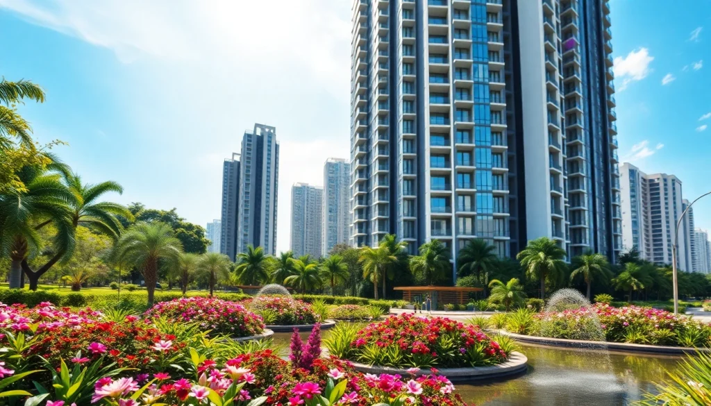 View of the luxurious Tampines St 95 EC showcasing its modern architecture and landscaped gardens.