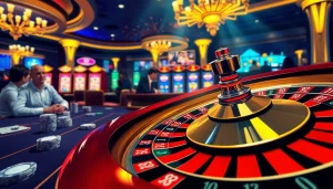 Experience the excitement of gambling at https://rr88csn.com/ with a vibrant casino scene featuring roulette and poker.