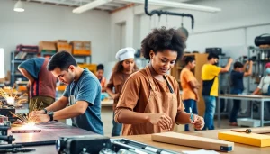 Students actively learning at trade schools in Hawaii, showcasing hands-on training in various skilled trades.
