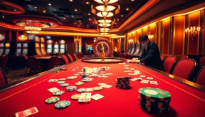 ZB368 players enjoy intense action at a vibrant casino table surrounded by exciting gameplay elements.