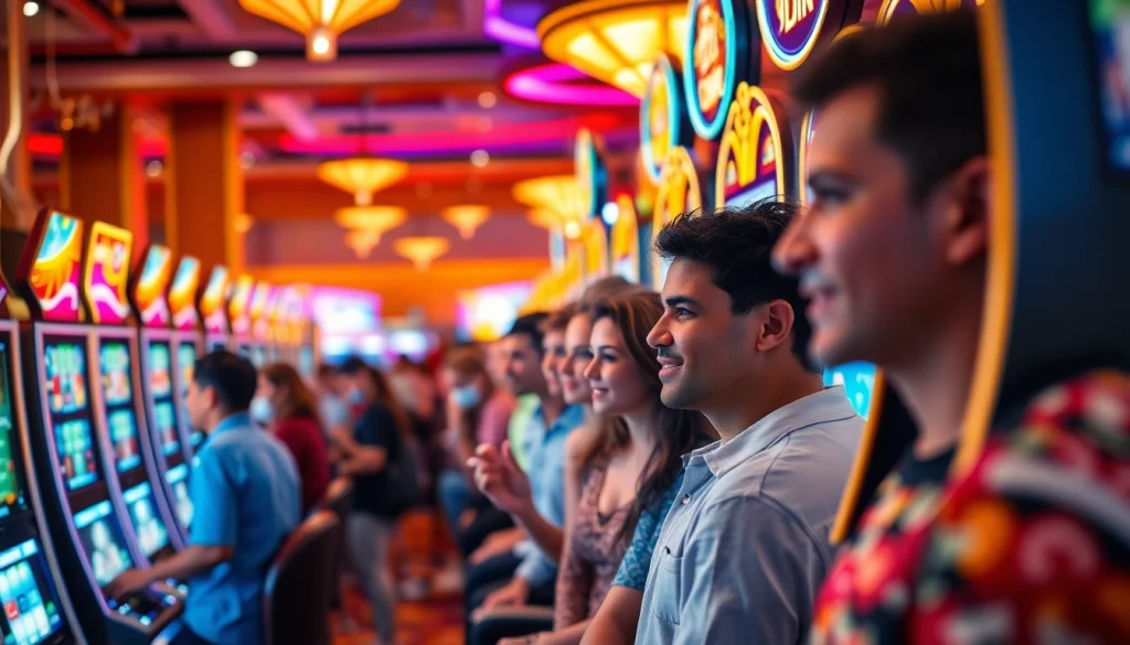 Mainkan slot deposit 1000 dengan semangat di kasino yang penuh warna dan ceria.