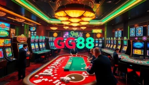 Experience the excitement of GG88 with vibrant casino elements and professional dealers.