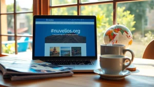 Plan your next adventure with http://nuvelios.org on a laptop surrounded by travel essentials and a cozy atmosphere.