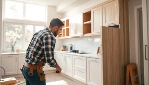 Revitalizing home renovation project showcasing a modern kitchen transformation with skilled craftsmanship.