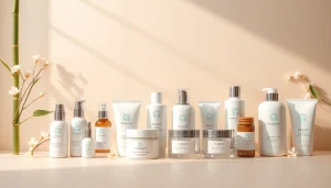 K-Beauty i Sverige – produktpresentation som visar populära hudvårdsprodukter i en lugn och inbjudande layout.