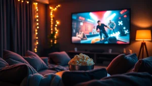 Stream the latest movies seamlessly at https://bandarlayarkaca21.com in this inviting home theater setup.