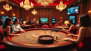 Experience the thrill of winning at Bin88 with vibrant casino scenes and elite gambling tables.