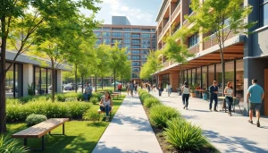 Dynamic community scene at LC88 Land showcasing vibrant interactions and green spaces.