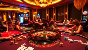 Players strategizing their bets at the BL555 casino tables, showcasing the excitement of gambling.