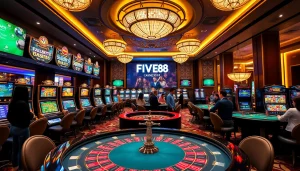 Experience thrilling gameplay at Five88 with live poker and roulette action.