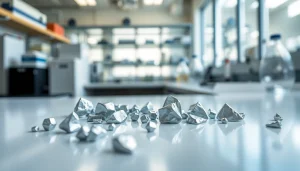 Beryllium samples showcased in a laboratory setting highlighting their metallic characteristics.