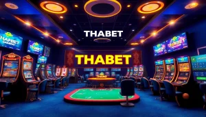 Engaging casino scene featuring THABET with modern gaming options and vibrant atmosphere.