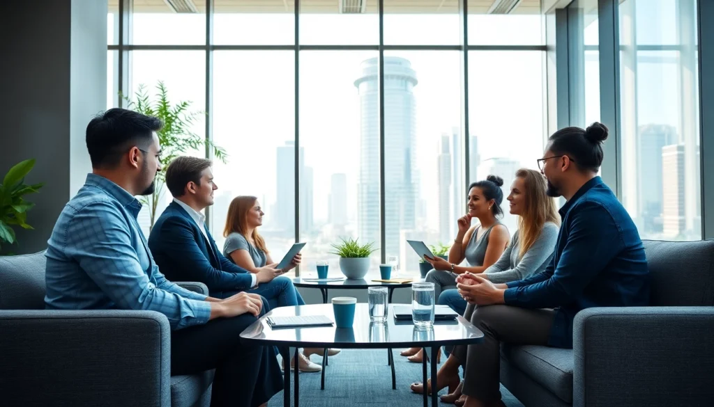 Engaged business meeting showcasing collaboration and professionalism in a modern office.
